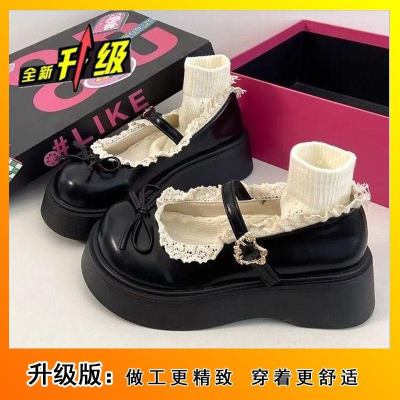 

Кружево кружево ретро платформа маленькие кожаные туфли женская юбка французские милые Мэри Джейн одинарные туфли 2025 весна и осень новые 40