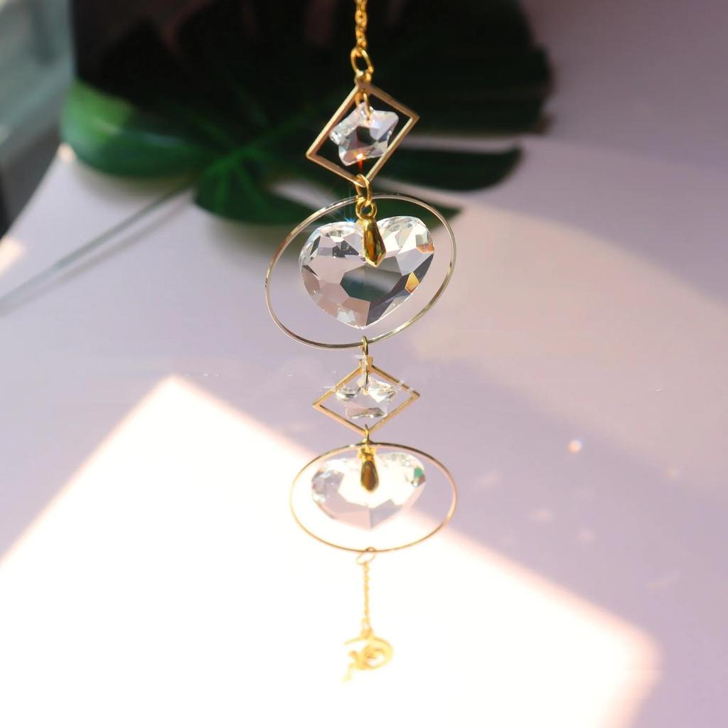 Crystal Suncatcher Sun Moon Stars Prism Beads Rainbow Balls Tear Drops Sun Catcher for Garden Decoration Hanging Windows Pendant