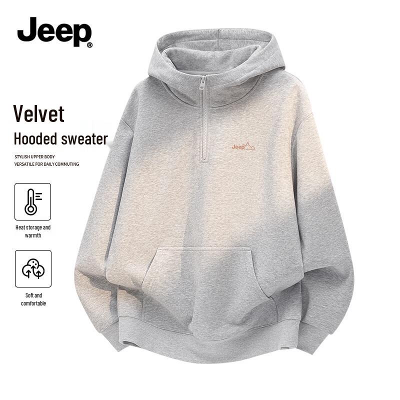 

JEEP Men s Warm Hooded Half-Zip Sweatshirt L