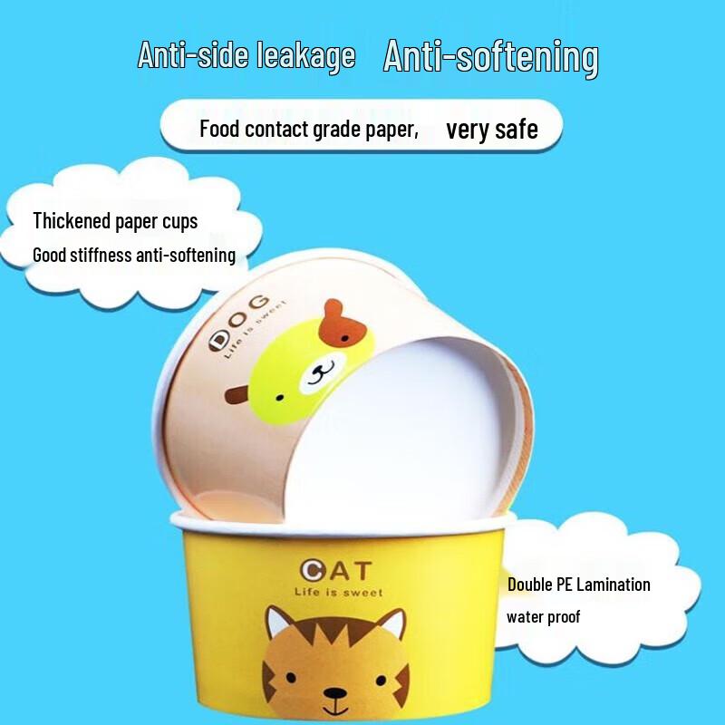MiaoJie Disposable Yogurt & Ice Cream Paper Cups