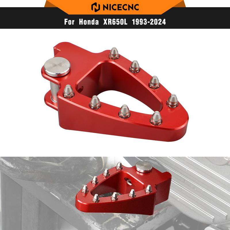 NICECNC Enlarged Rear Brake Pedal Step Tip Plate For Honda XR650L 1993-2024 2023 2022 2021 2020 2019 2018 2017 Billet Aluminum