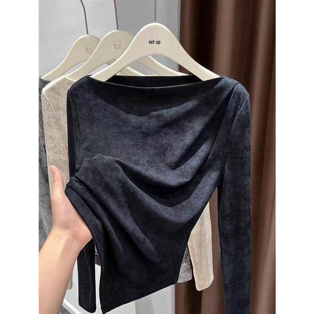 Early Autumn Tie-Dye Long Sleeve T-Shirt: Fashionable Inner Wear Top