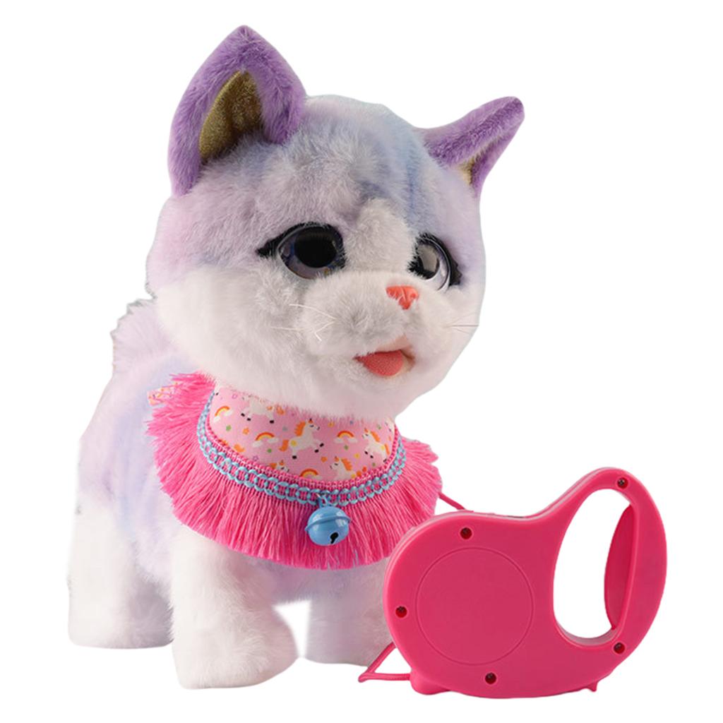 Stuffed Animals Realistic Robotic Puppy Tail Wagging Interactive Plush Robot Dog Soft Plush Barking Walking Dog Toy Kids Gift