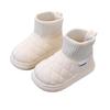 Dětské boty Teplé Protiskluzové Dětské boty Plyšová podšívka Svršek Vlněný Stehový Design Krátké Boty Pohodlné Jednobarevné Dětské Boty