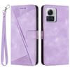 Leather Cover for Motorola Moto X30 Pro 5G/Edge 30 Ultra 5G,Triangle Imprint Wallet Stand Anti-drop Phone Case with Strap