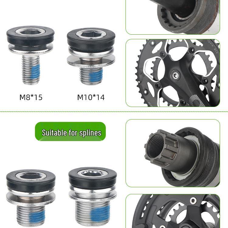 High Carbon Steel Anti-slip Hexagon/Square/Splined Crank Screws for Bicycle Bottom Bracket - M8/10/12/15.