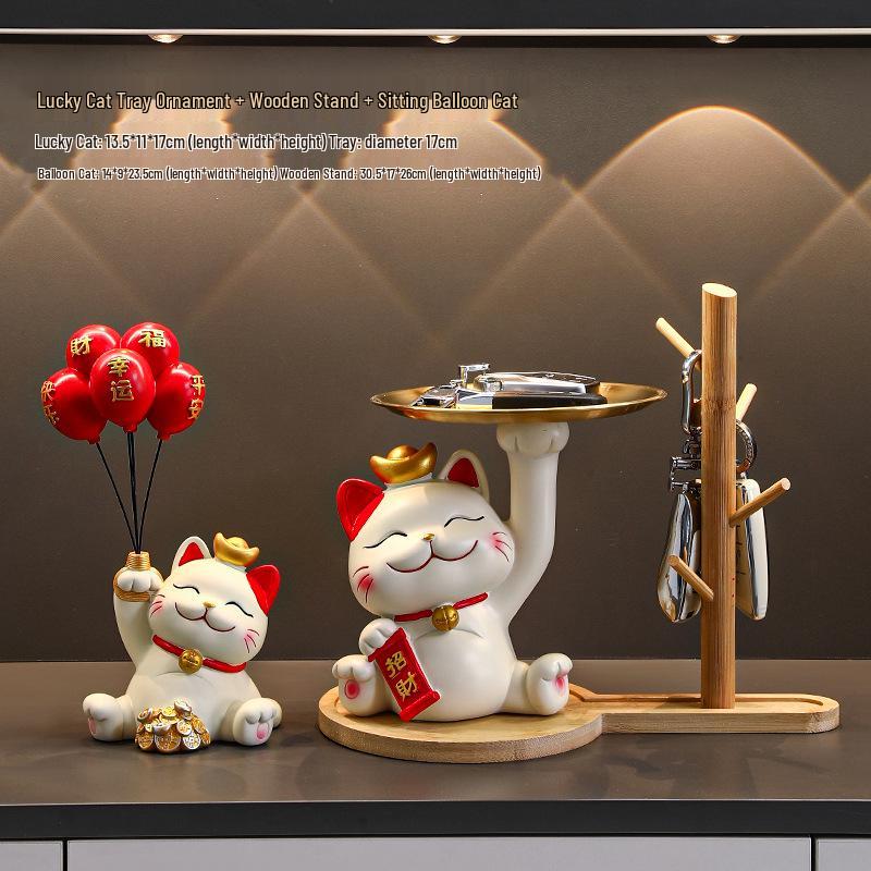 Cat Figurine - Perfect for Home Entry, Living Room, Wine Cabinet, or Shoe Cabinet Decoration; Ideal Housewarming Gift