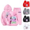 Children's Casual Fashion Hooded Pullover, Printed Loose Hoodie And Casual Pants Two-piece Set
