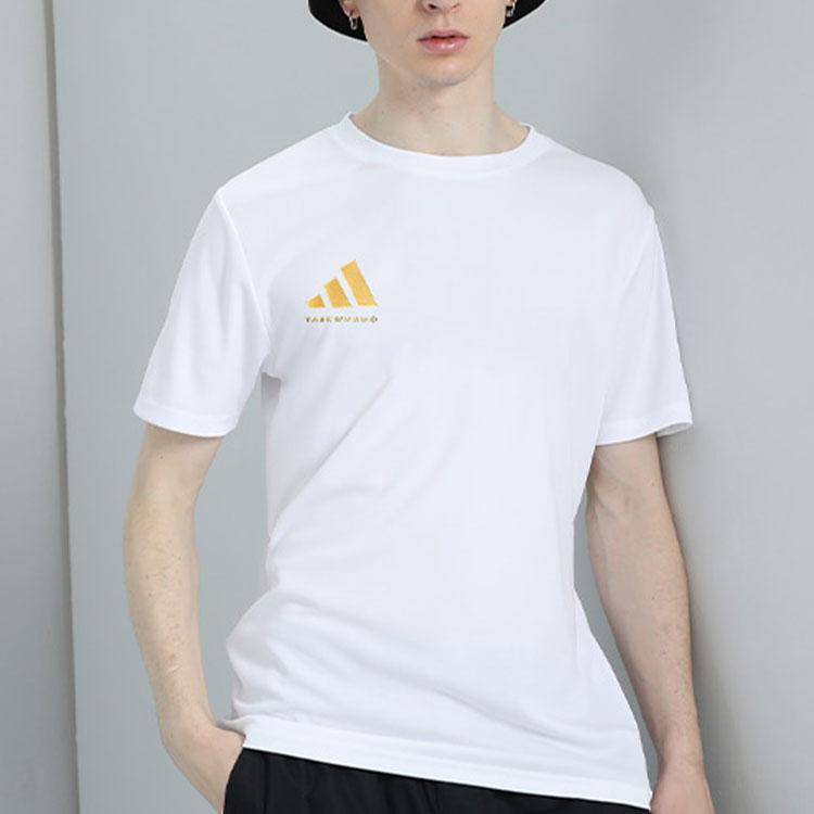 Adidas Printed Logo Casual Breathable Lightweight Quick-Dry Round Neck Short Sleeve T-Shirt Unisex Tops White ADICLTS24CTKP-WG