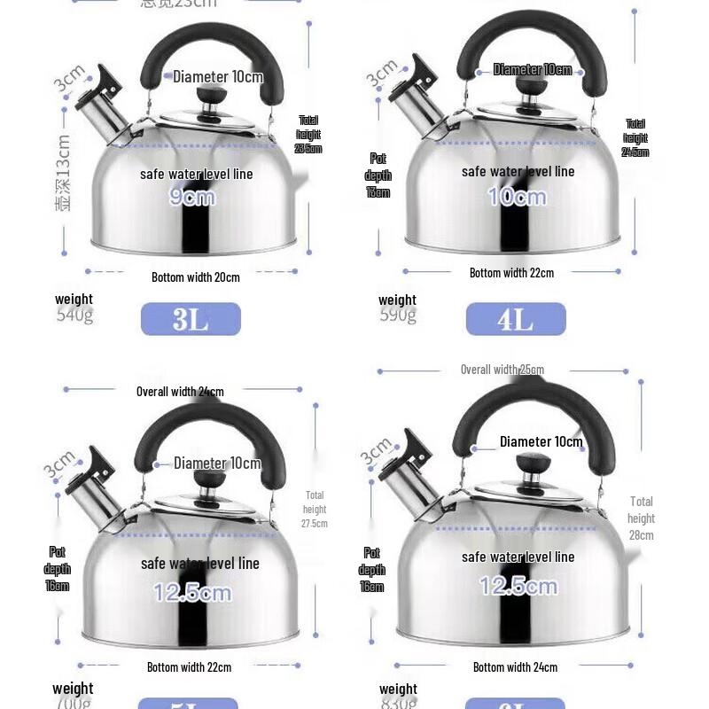 MAXCOOK Lecook 6L 304 Stainless Steel Stovetop Kettle