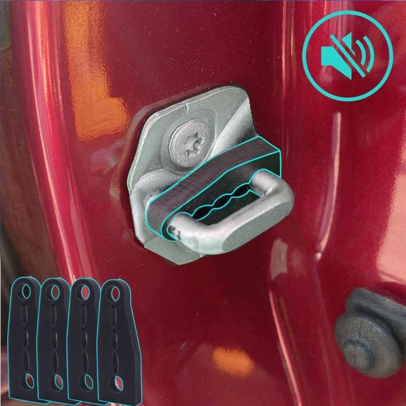 4 Pieces Car Door Latches Bumpers Soft Rubber Noise Reduction Pads Cushion Suitable For Secure Fit And Quiet Operation