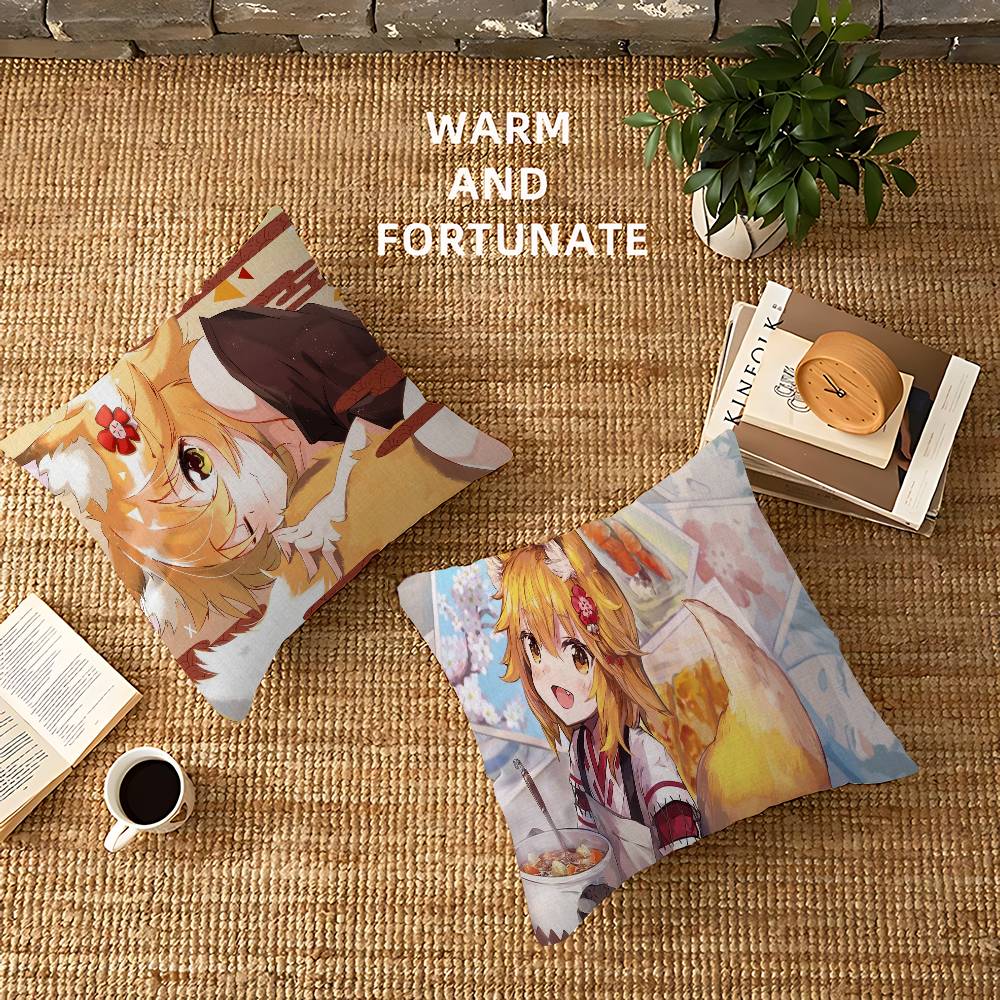 The Helpful F-Fox S-Senko-san Cushion Cover Car Throw Pillow Case For Sofa Car Christmas Gift 40x40cm 45x45cm