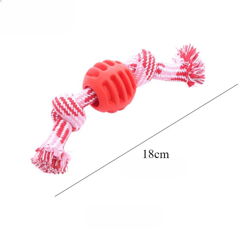 

Creative Cotton Rope Dog Chewing Toy Interactive Cotton Rope Double Knot Ball Dental Hygiene Training Tooth Cleaning Pet Toy 1pcs красный