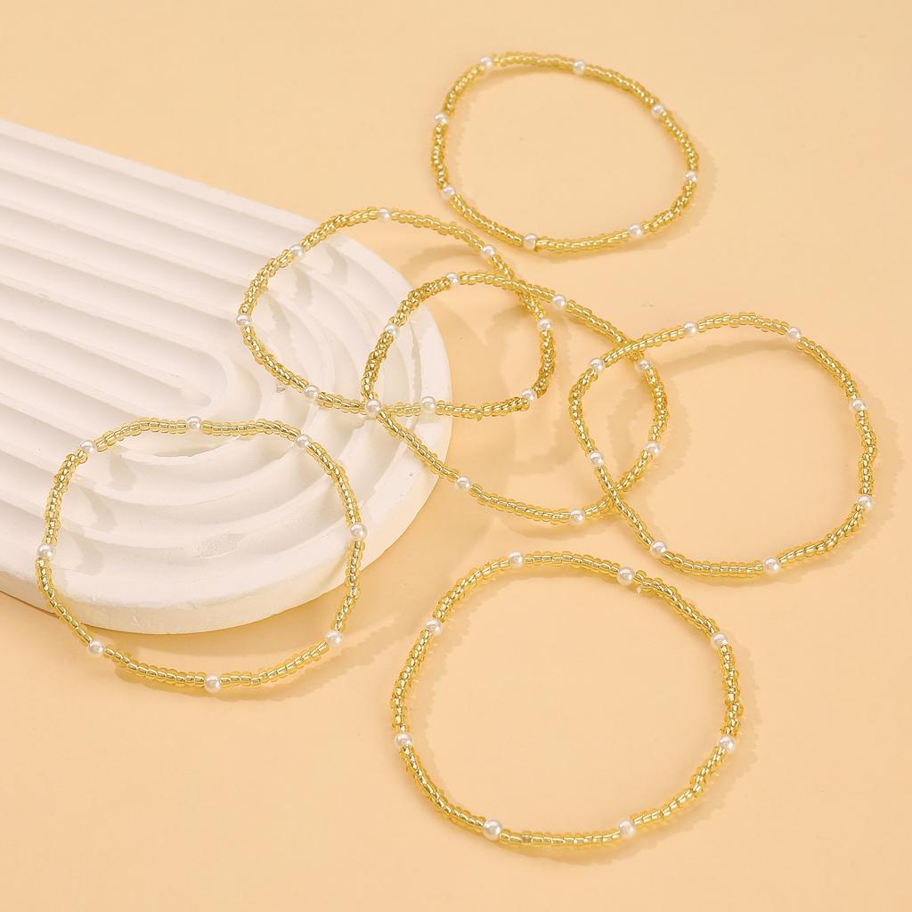 2026 Handmade Rice Beads Bracelet Set for Women Bohemian Style Elastic Stacking Creative Fashion Jewelry