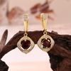Light Luxury Natural Garnet Gemstone Jewelry Set S925 Silver Pendant Necklace Earring Fine Jewelry Women's Anniversary Gifts