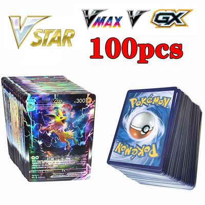100Pcs Pokemon Cards Shining VSTAR GX EX VMAX MEGA TAG TEAM Energy Trainer Charizard Pikachu Collection Battle Card S38