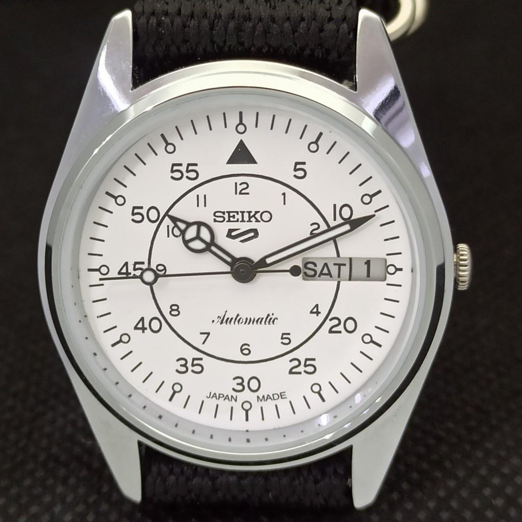RELÓGIO SEIKO 5 AUTO 6309A VINTAGE REFORMADO JAPÃO MASCULINO D/D BRANCO 556a-a277001-9