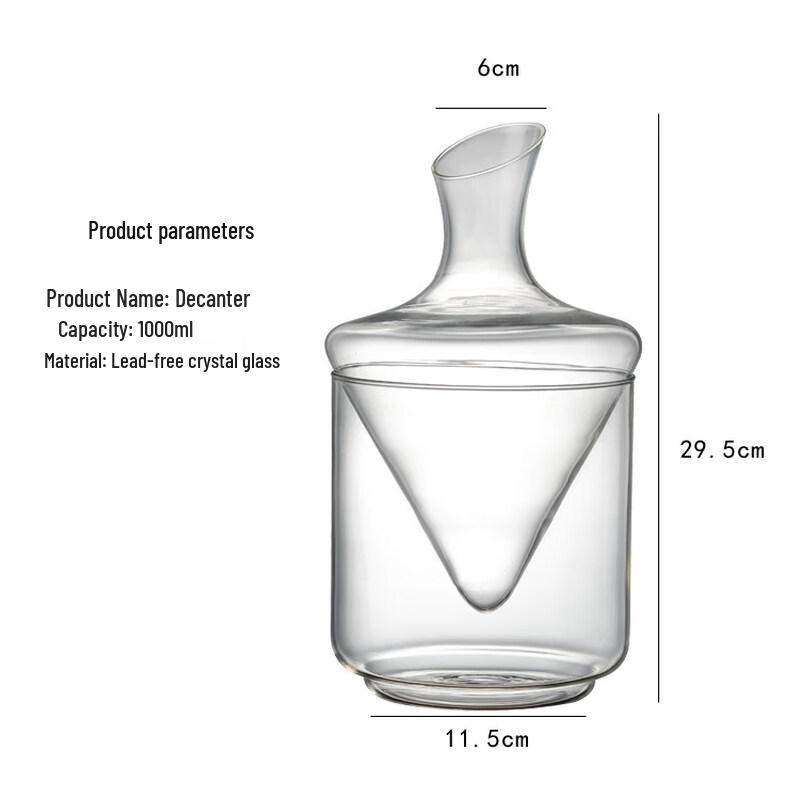 ZISIZ Rotating Glass Wine Decanter & Ice Bucket