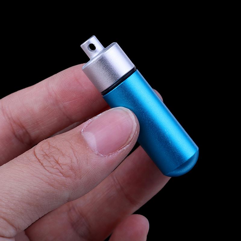 Pill Box Bottle Holder Water Proof Aluminum Container Key Chain Medicine Case