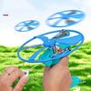 Drehendes fliegendes Untertassen-Spielzeugset, Neuartiges Schnur-Flugspielzeug, Ein Werfer plus zwei fliegende Untertassen, Geeignet für Eltern-Kind-Interaktion und Outdoor-Spiele