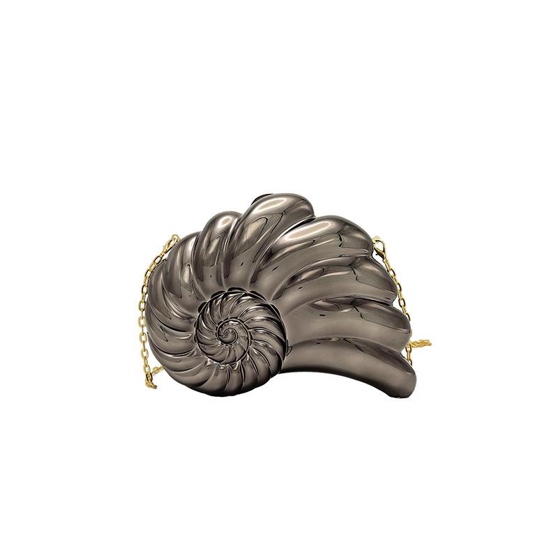 Personalized acrylic shell bag 2025 new European and American fashion shiny shoulder bag women's chain crossbody dinner bag