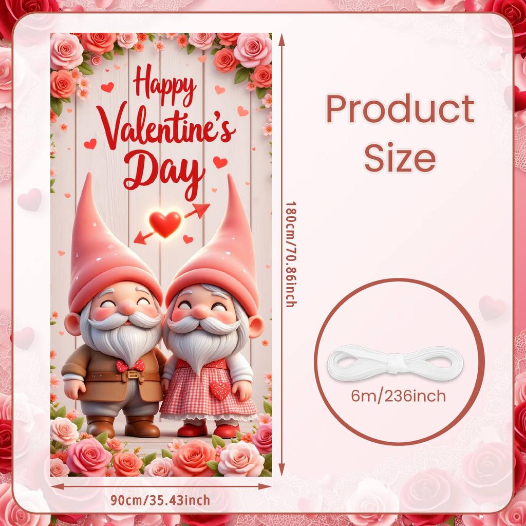 Romantic Banner Pink Welcome Display Party Backdrop Rose Decoration Event Background For Valentine's Day Party Housewarming