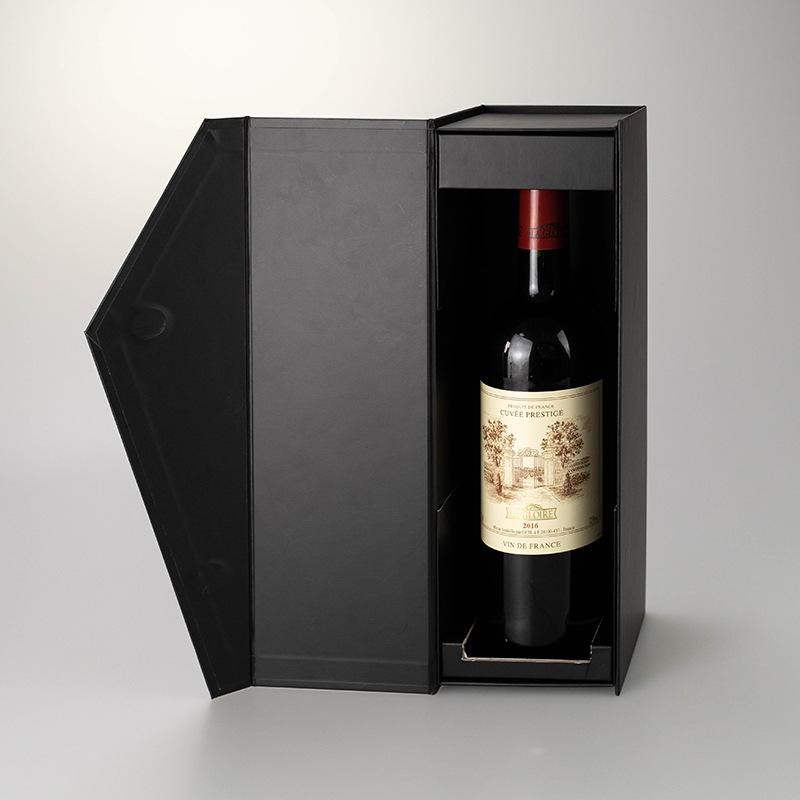 Creative Four-Corner Folding Wine Gift Box with Lining