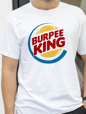 Mens Tshirt Crossfit Workout Burpee King Letter Printed Tshirt Boyfriend Husband Dad Funny Mens Summer Shirt Top