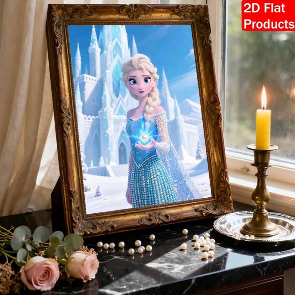 Disney Pearl Painting Frozen Elsa 5D DIY Pearl Picture Crafts for Adults/Beginners Gift Ideas Home Decor