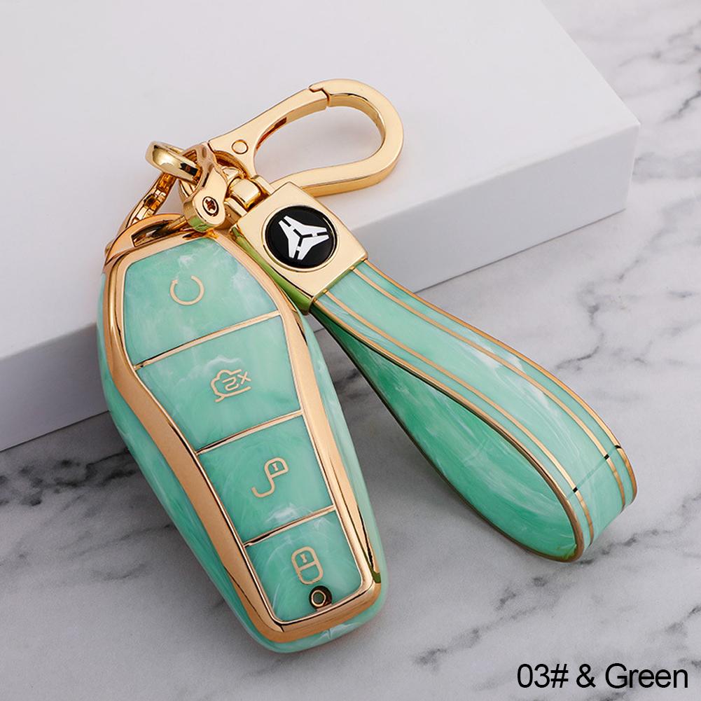For BYD Qin Plusdmi Atto 3 Han EV Dolphin New Soft TPU Car Key Case 4 Buttons Remote Control Protect Cover Durable Accessories