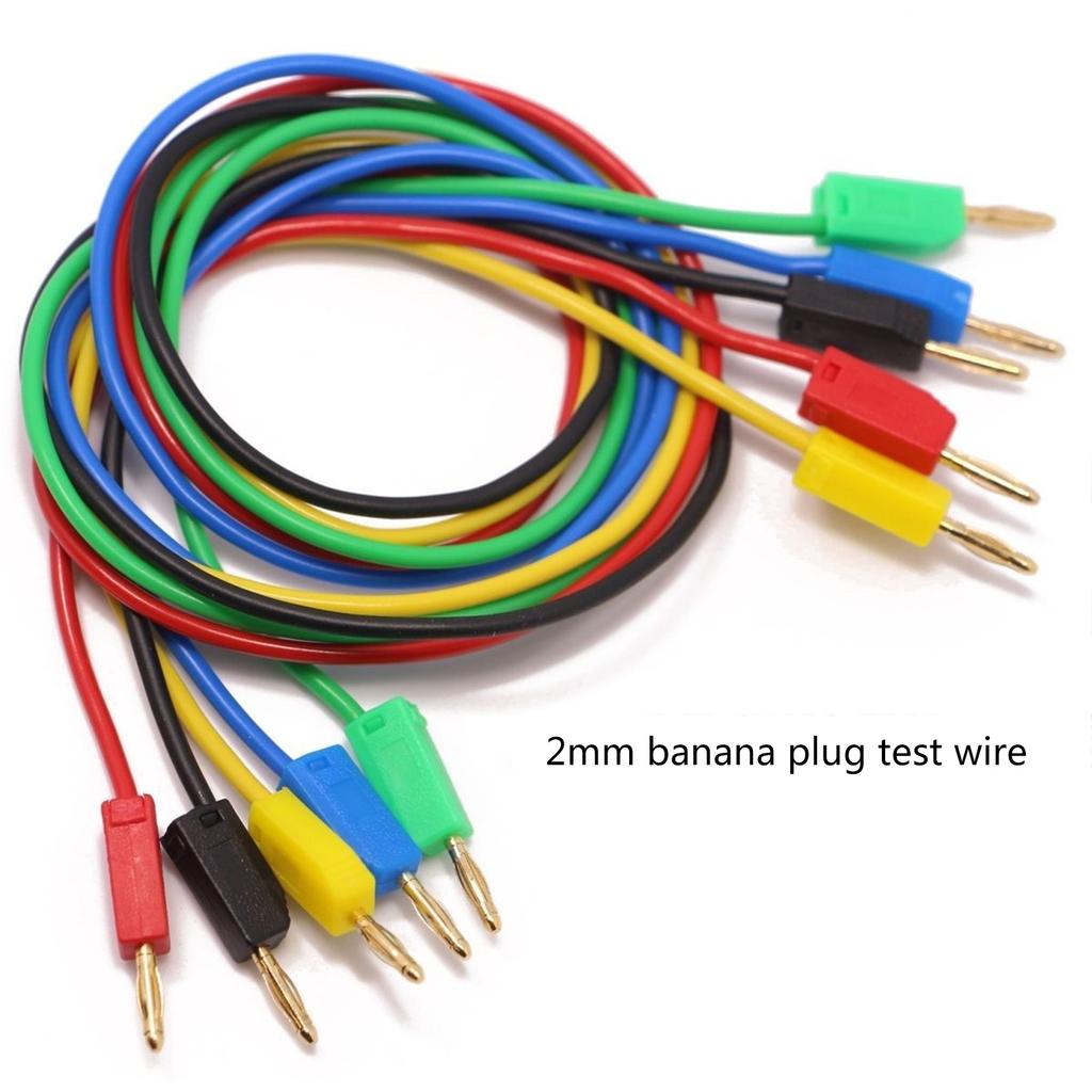 50cm/100cm 2mm Banana To Banana Plug Test Lead Measuring Line Stackable Banana Plug Wire Test Cable Lead for Multimeter