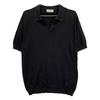 JOHN SMEDLEY SYRES Black Cotton High-Gauge Knit Skipper Shirt tops L blackUsed
