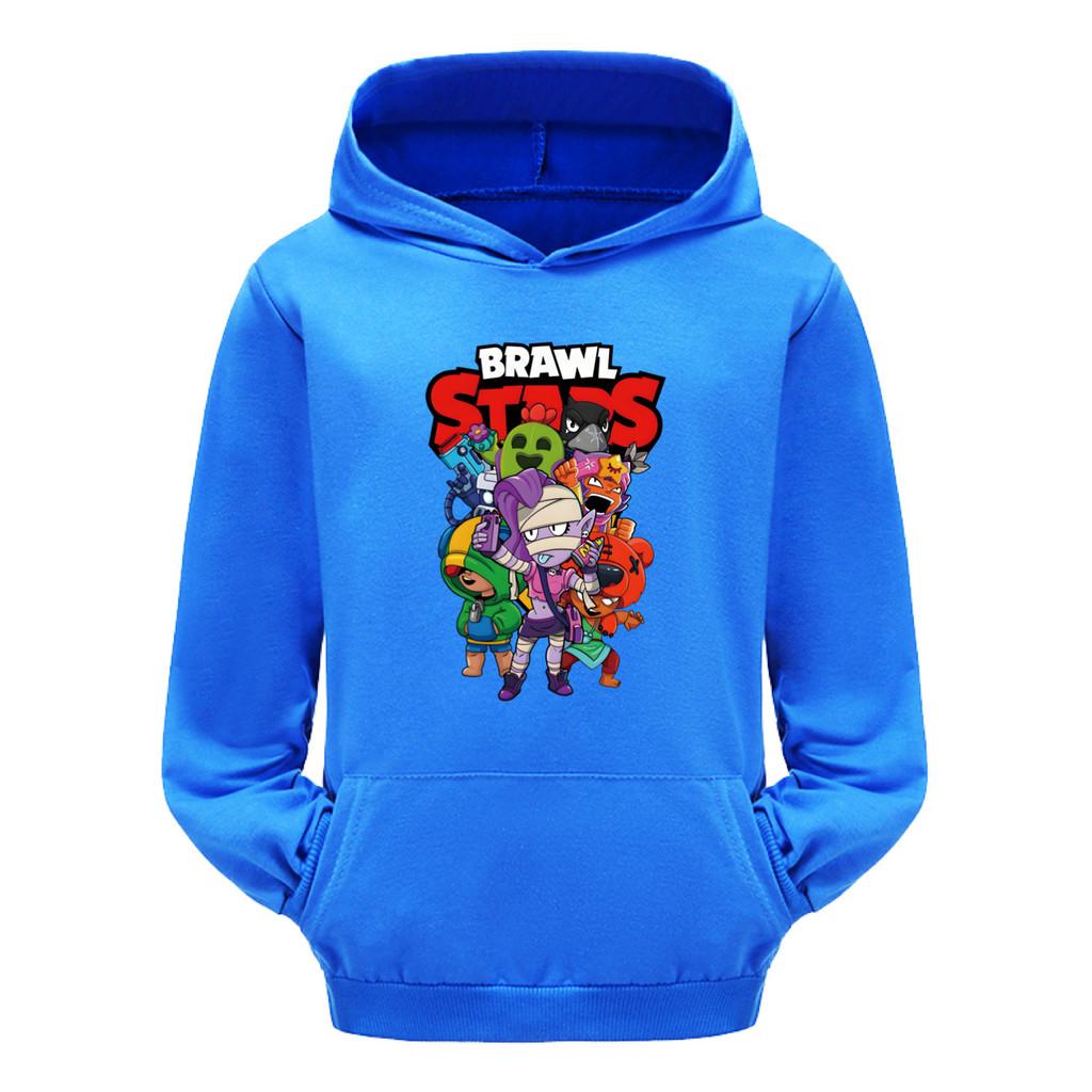 Unique Costume 4094 Kinderen Jongens Meisjes Brawl Stars Bedrukt Casual Zak Lange Mouwen Hoodies 110cm donkerblauwe kleur