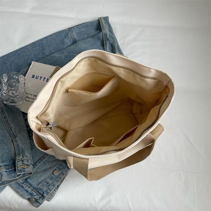 Canvas Bag Women's Shoulder Bag Large Capacity Commuter Tote Bag
