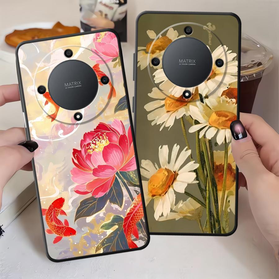 Funda Phone Cover Case for Honor 200 400 Lite X7 X6 8X X8 Magic5Lite X5b 70 90 X9a Oil Painting Flower