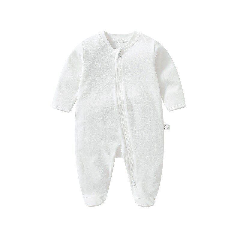Category a Spring and Autumn Baby Romper with Double Zipper, Long-Sleeve Jumpsuit with Covered Hands and Feet