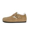 [sheii] real wool version~ retro leather inner height increase fluff single shoes women's bag head half drag