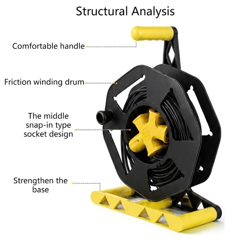 Cord Management Storage Reel Cable Organizing Reel Manual Wire Storage Organizers With Swivels Design