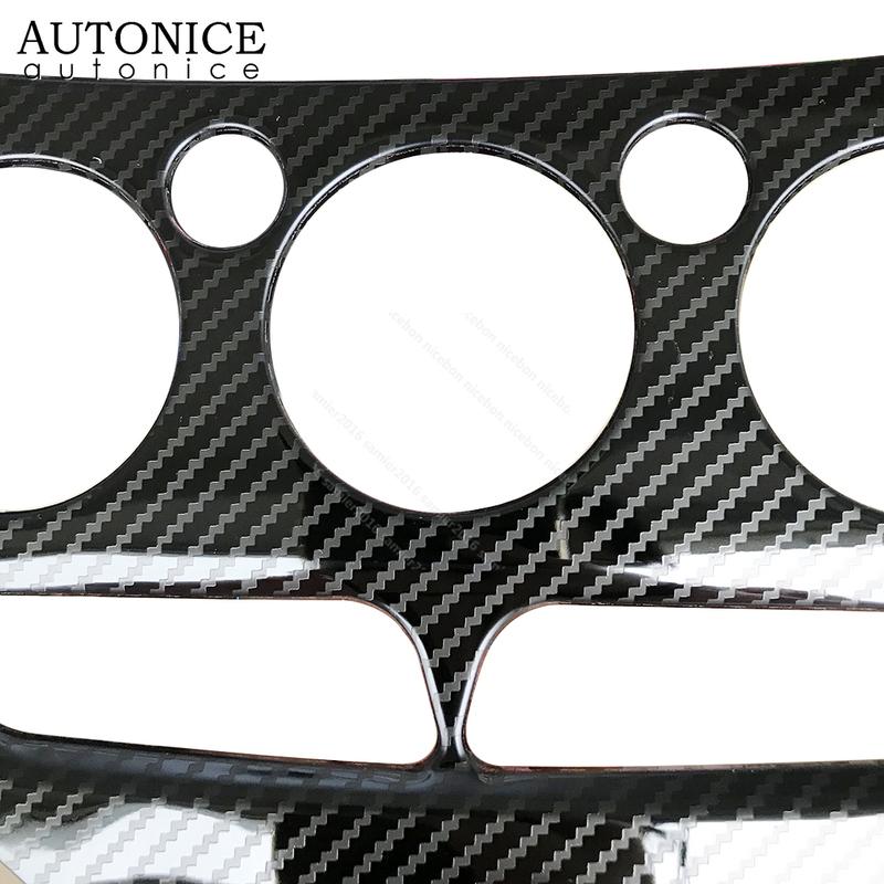 Apto para Ford Focus MK3 2012-2014 LHD Color Fibra de Carbono Acero Inoxidable Panel de Control de Aire Acondicionado Moldura LADO IZQUIERDO