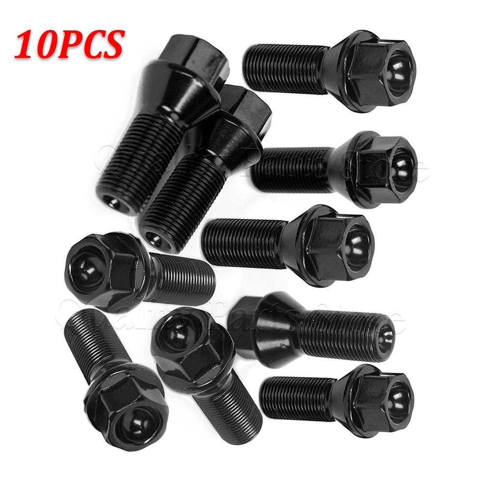 For BMW 1 3 5 7 Series X1 X3 X5 X6 F20 F30 F07 F25 E70 Car Wheel Lug Bolt Nuts New M14x1.25 36136781151 36136890324 4/5/10/20PCS