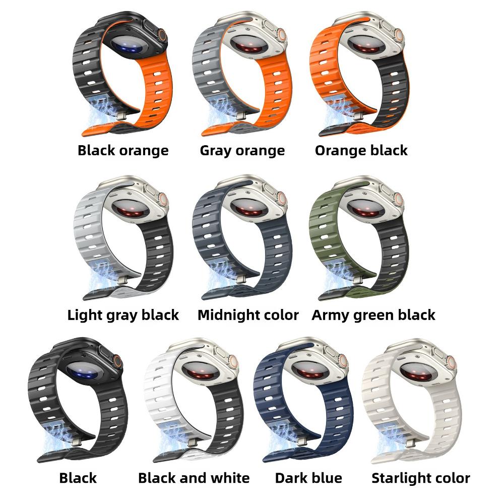 Silicone Strap for Apple Watch Ultra 3/2/1 49mm 11 10 46mm 42mm Magnetic Bracelet Band IWatch 9 8 7 6 5 4 SE 45mm 41mm 44mm 40mm