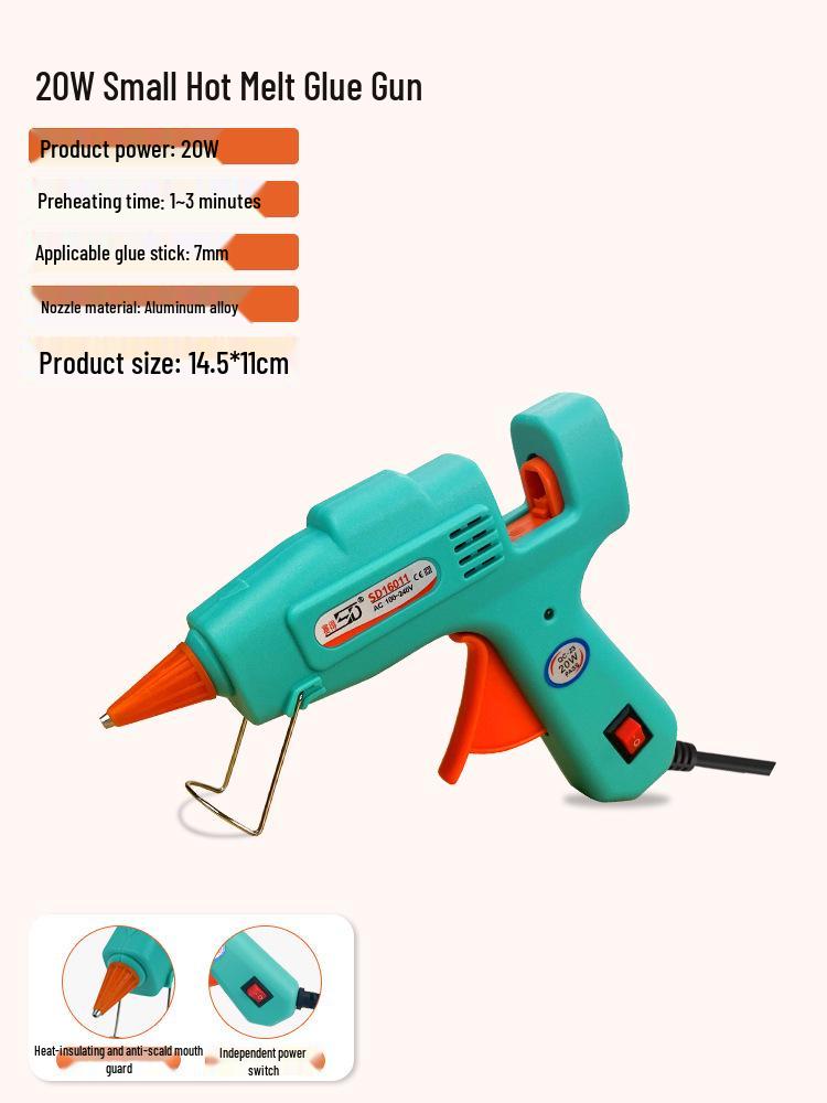 High Viscosity DIY Hot Melt Glue Gun with Fine Nozzle and Glue Sticks for Handmade and Household Projects