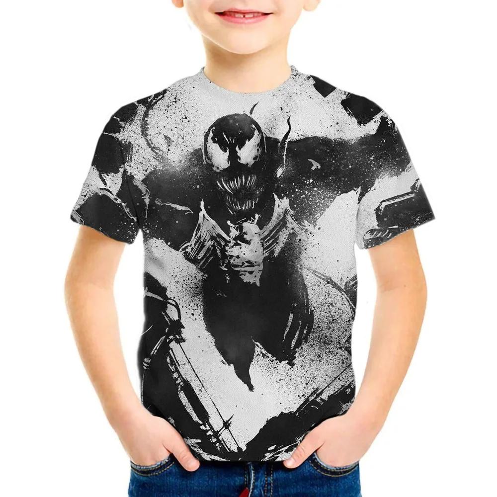 Children's Boy Venom Short Sleeve 3D T-shirt Top Clothes Baby Boy Printed T-shirt Children's Clothing Children's Cartoon