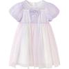 Balabala Girls' Summer Mesh Puff Sleeve Dress