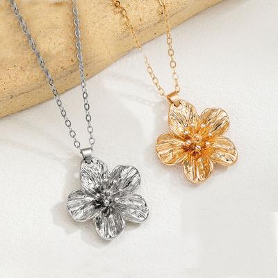 Vintage Blumenanhänger Halsketten für Damen Mode Klassische Blumenkette Paar Pflanze Ästhetischer Schmuck Geschenke