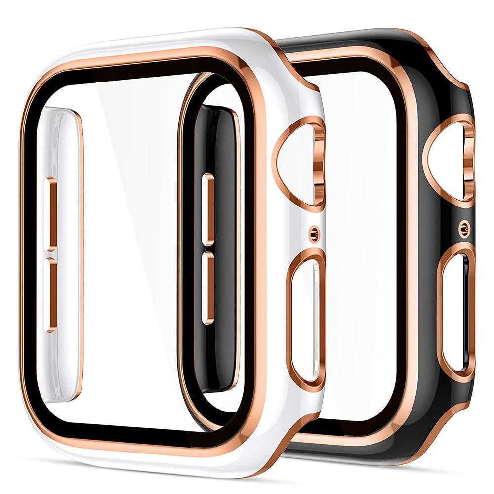 Cover For Apple Watch Case 45mm 41mm 44mm 40mm 42mm Accessories Tempered Glass Screen Protector iWatch Series 9 7 8 5 6 SE 3 4
