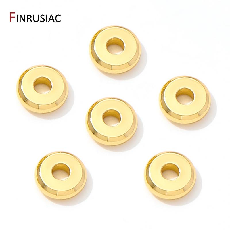 

18K Gold Plated Brass Flat Spacer Beads For Bracelet Making Jewelry Fittings,Separators For Beads,DIY Jewellery Making Supplies 3mm-50 pieces