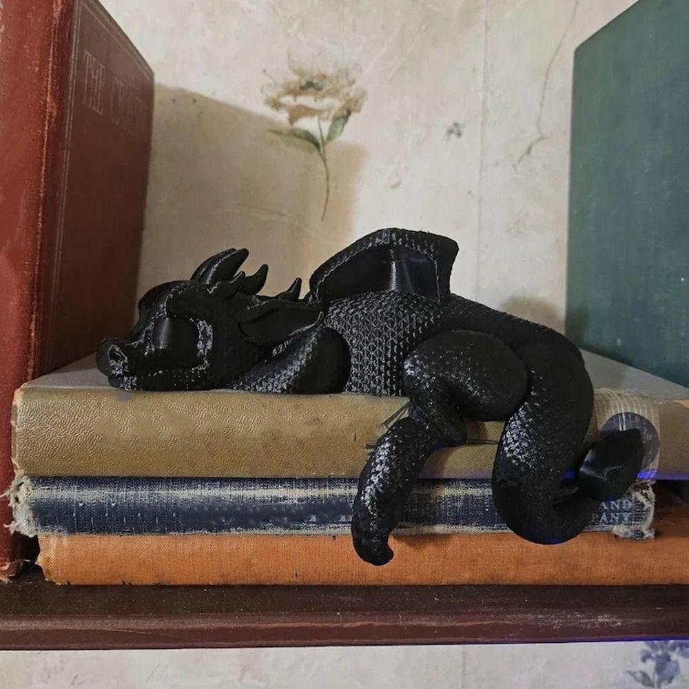 3D Printed Sleeping Dragon Bookshelf Plastic Dragon Figurine Dragon Ornament  Fantasy Enthusiasts