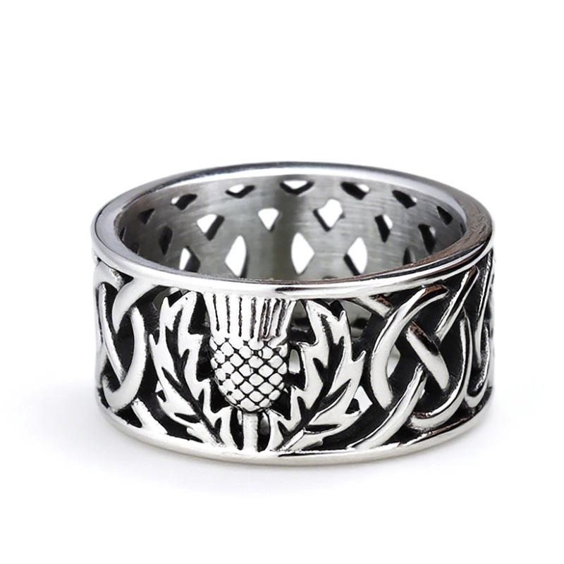 

Meier Ready-to-ship minimalist pineapple leaf design stainless steel jewelry ring No. 12