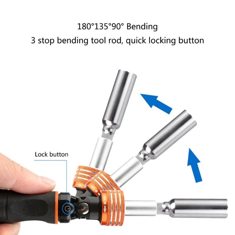 40pcs Versatile Magnetic Ratchet Screwdriver Set Compact Stubby Screwdriver with Bits Adjustable Rotations Screwdriver